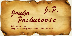 Janko Paskulović vizit kartica